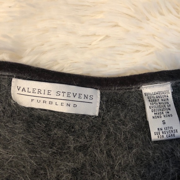 Valerie Stevens lambswool gray fuzzy blazer - Picture 6 of 6